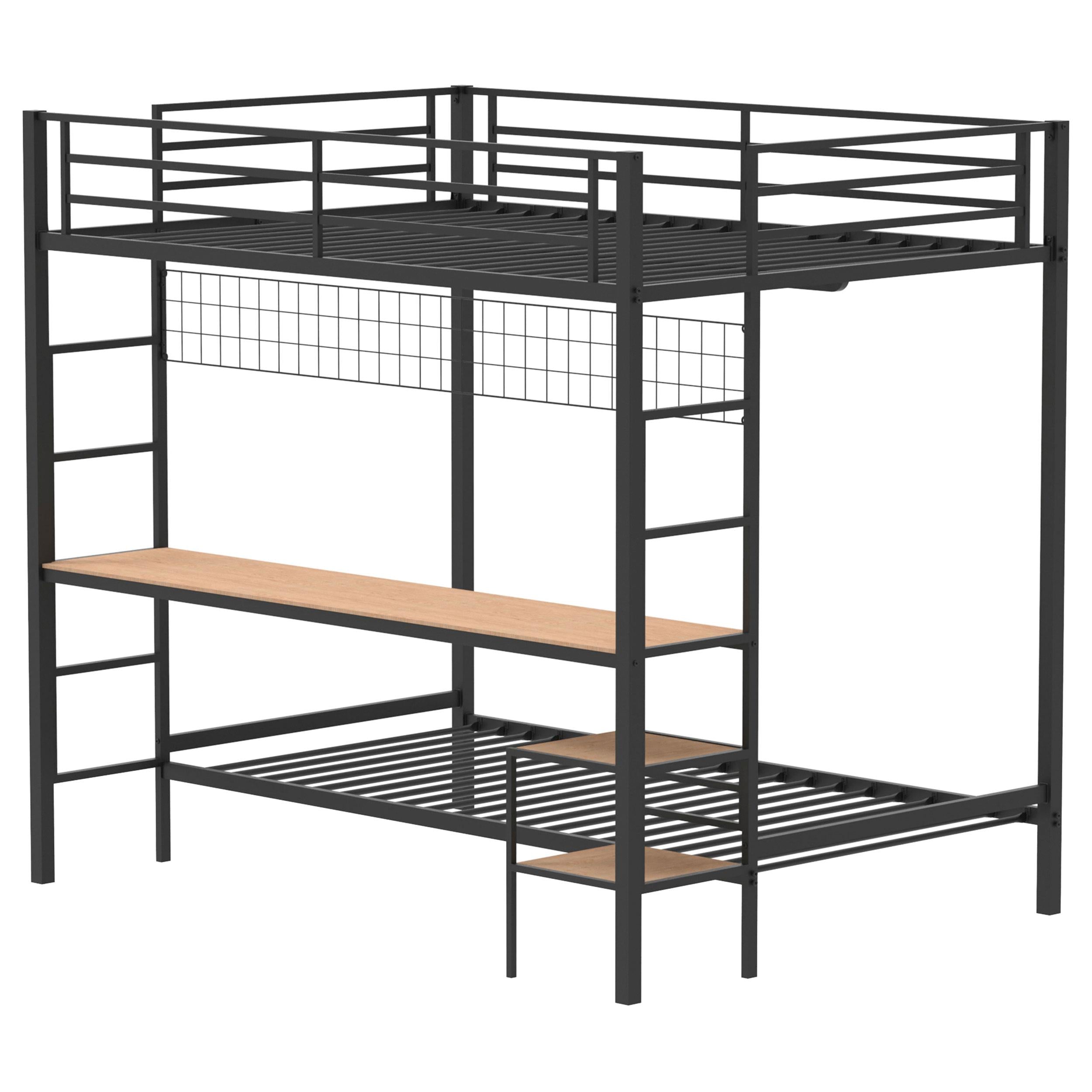 Coaster Furniture Bettoni 460209BLK Metal Full Over Twin Workstation Bunk Bed - Matte Black IMAGE 1